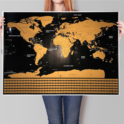 Deluxe Personalized Scratch World Map