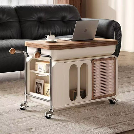 Vintage Style Lift-Top Hidden Storage Coffee Work Table