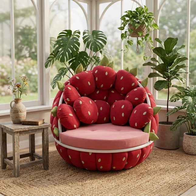 Strawberry Plush Lounge Sofa Chair
