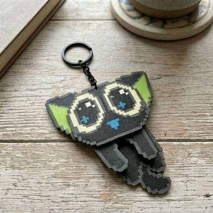 Pixel Art 3D Building Block Keychain