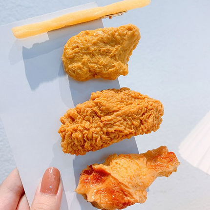 Realistic Fried Chicken Hair Clips
