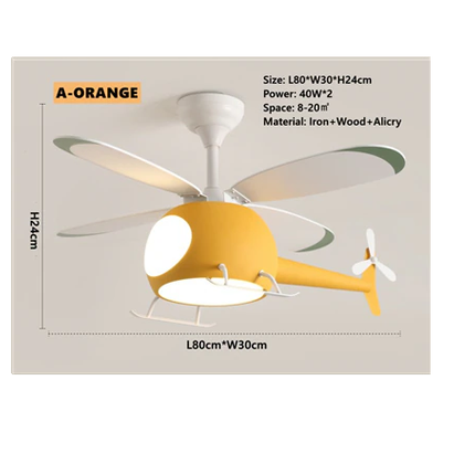 Little Helicopter Dream RC Fan Ceiling Lamp