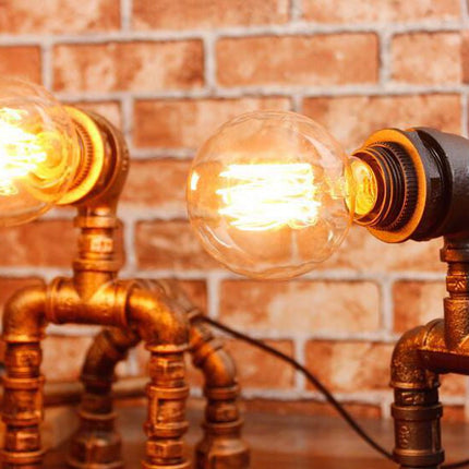 Dog Puppy Iron Pipe Table Lamp