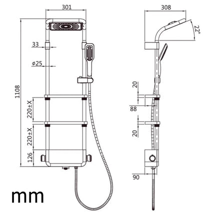 Illumina Spa Luxury European LED Shower Set