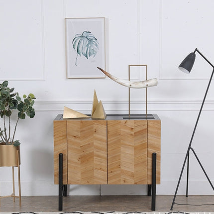Nordic Elegant Side Entrance Wood Cabinet