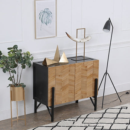 Nordic Elegant Side Entrance Wood Cabinet