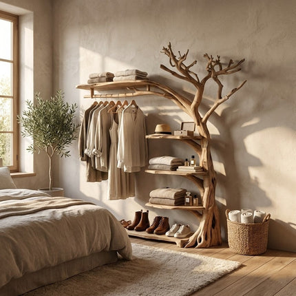 Sculptural Tree Branch Wardrobe Display Storage Rack