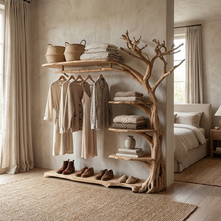 Sculptural Tree Branch Wardrobe Display Storage Rack