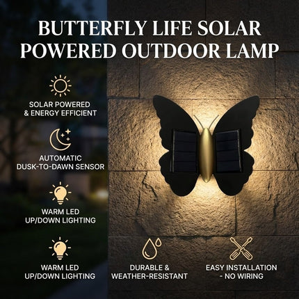 Butterfly Life Solar Powered Outdoor Lamp