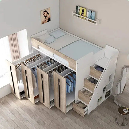 Space-Saving Pull-Out Cabinet Loft Bed