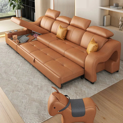Rideable Seat Sectional Built-In Charging System Modern Sofa