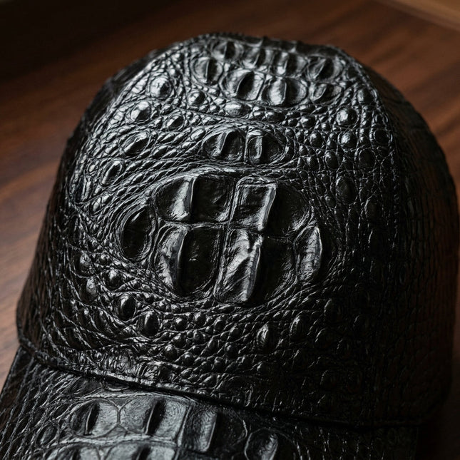 Crocodile Texture Leather Baseball Cap
