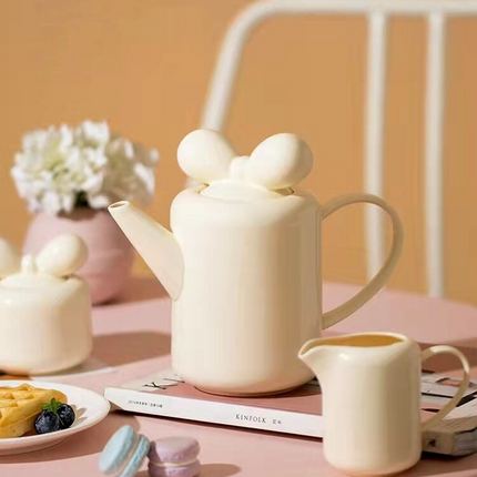 Bow Knot Design Porcelain Tea Pot