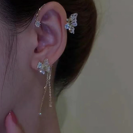 Butterfly Flower Tassel Ear Clip