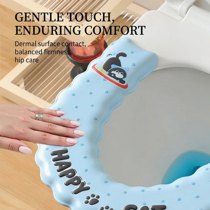 Cat-Print Waterproof Toilet Seat Cushion Cover