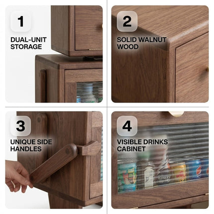 Nordic Walnut Robot Bedside Cabinet