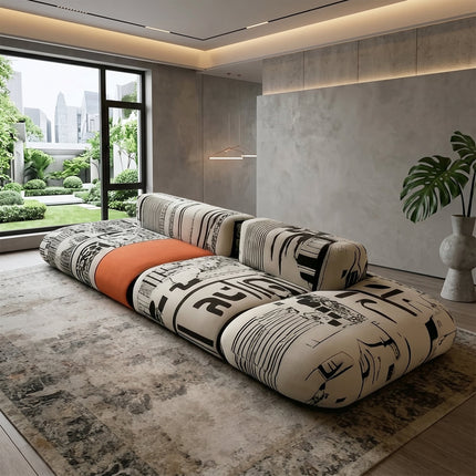 Art Sketch Kanji Bold Typography Modular Cloud Sofa