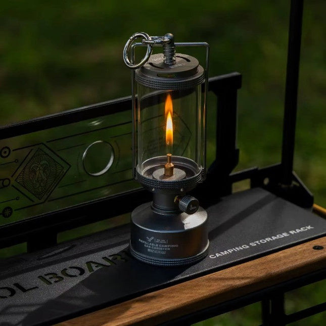Old World Glass Flame Camping Lantern