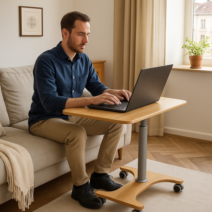 Work Everywhere Ergonomic Adjustable Rolling Desk