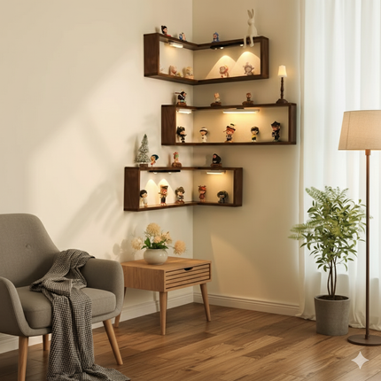 Floating Design Corner Wall Shelf