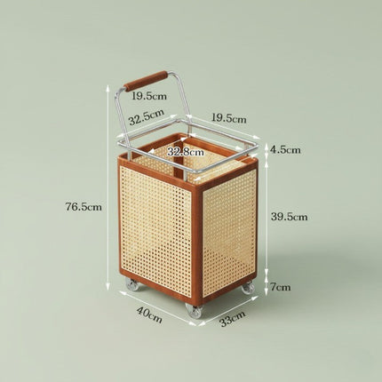 Nordic Rattan Style Rolling Storage Basket