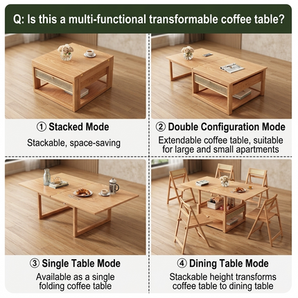 Zen Frame Modular Design Wood Tea Table