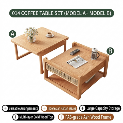 Zen Frame Modular Design Wood Tea Table