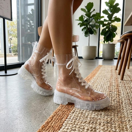 Crystal Clear Platform Rain Boots