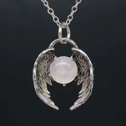 Creative Eagle Wings Feather Glowing Ball Necklace