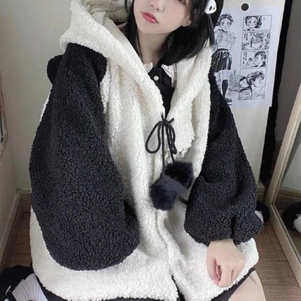 Cute Bear Ear Panda Winter Warm Hoodie