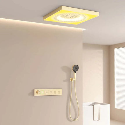 Rainfall LED Ceiling Mounted Elegant Shower Set