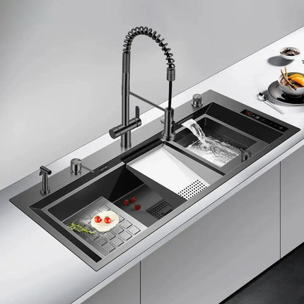 Modern Waterfall Design Touch Controls Modern Sink