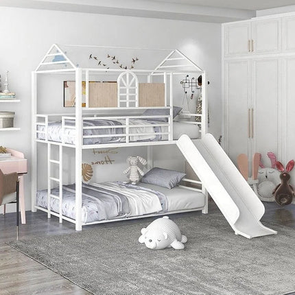Loft-Style House Roof Frame Playhouse Bunk Bed