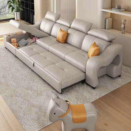 Rideable Seat Sectional Built-In Charging System Modern Sofa