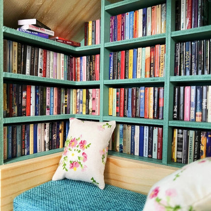 Wooden Library House Reading Nook Miniature