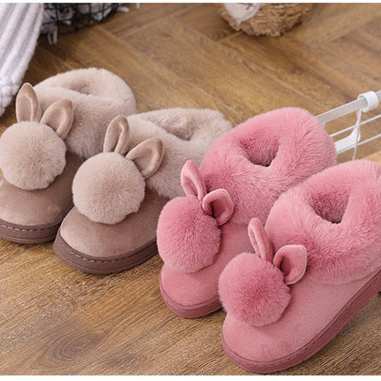 Rabbit Ear Fluffy Indoor Slippers