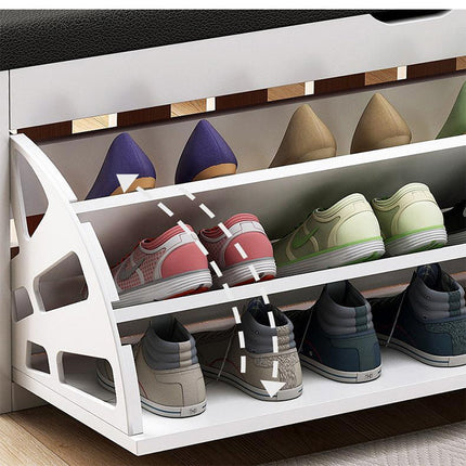 Nordic Wooden Space Saving Shoe Rack Stool