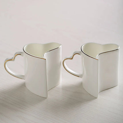 2pcs Valentines day Heart Shape Couple Mug