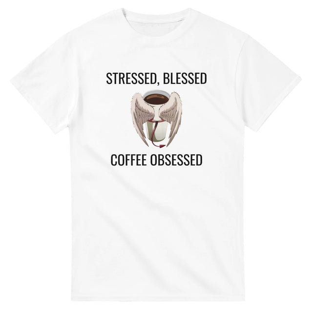 Stressed Blessed & Coffee Obsessed Cotton T-Shirt