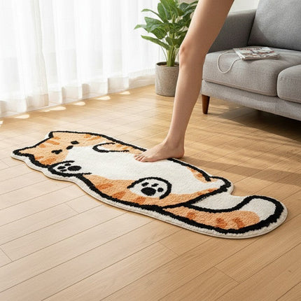 Playful Cat Area Irregular Rug
