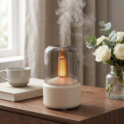 Modern Glass Dome Flame Effect Air Humidifier