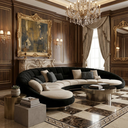 Curved Crescent Modular Elegant Sectional Sofa