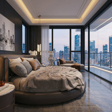Florentine Italian Leather Minimalist Luxury Bed