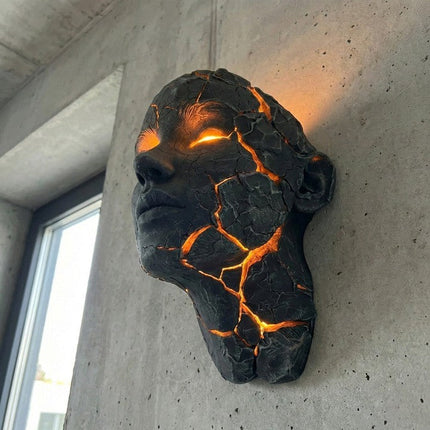 Volcanic Face Lava Crack Wall Art Lamp