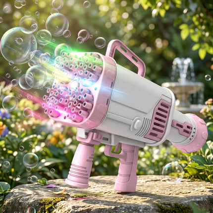 Automatic Flashing Rocket Launcher Bubble Gun