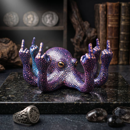 Angry Luminous Octopus Resin Decor