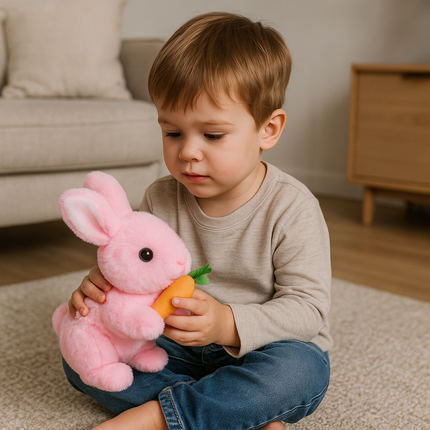 Carrot Munching Interactive Bunny Plush Toy