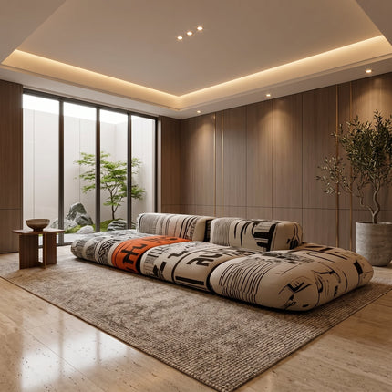 Art Sketch Kanji Bold Typography Modular Cloud Sofa
