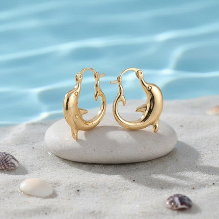 Dolphin Hoop Ocean Inspired Earrings