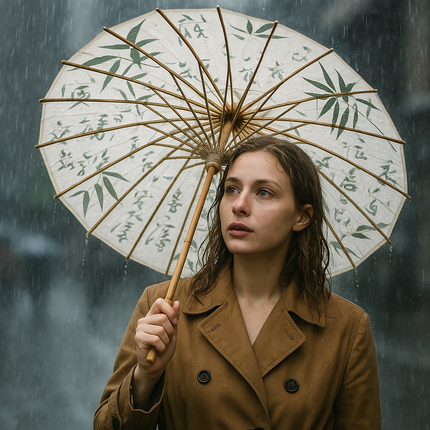 Handmade Bamboo Calligraphy Umbrella